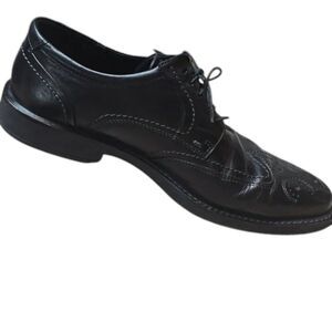 ECCO Classic Black Brogue Oxford Dress Shoes – Premium Leather Men’s Size 42